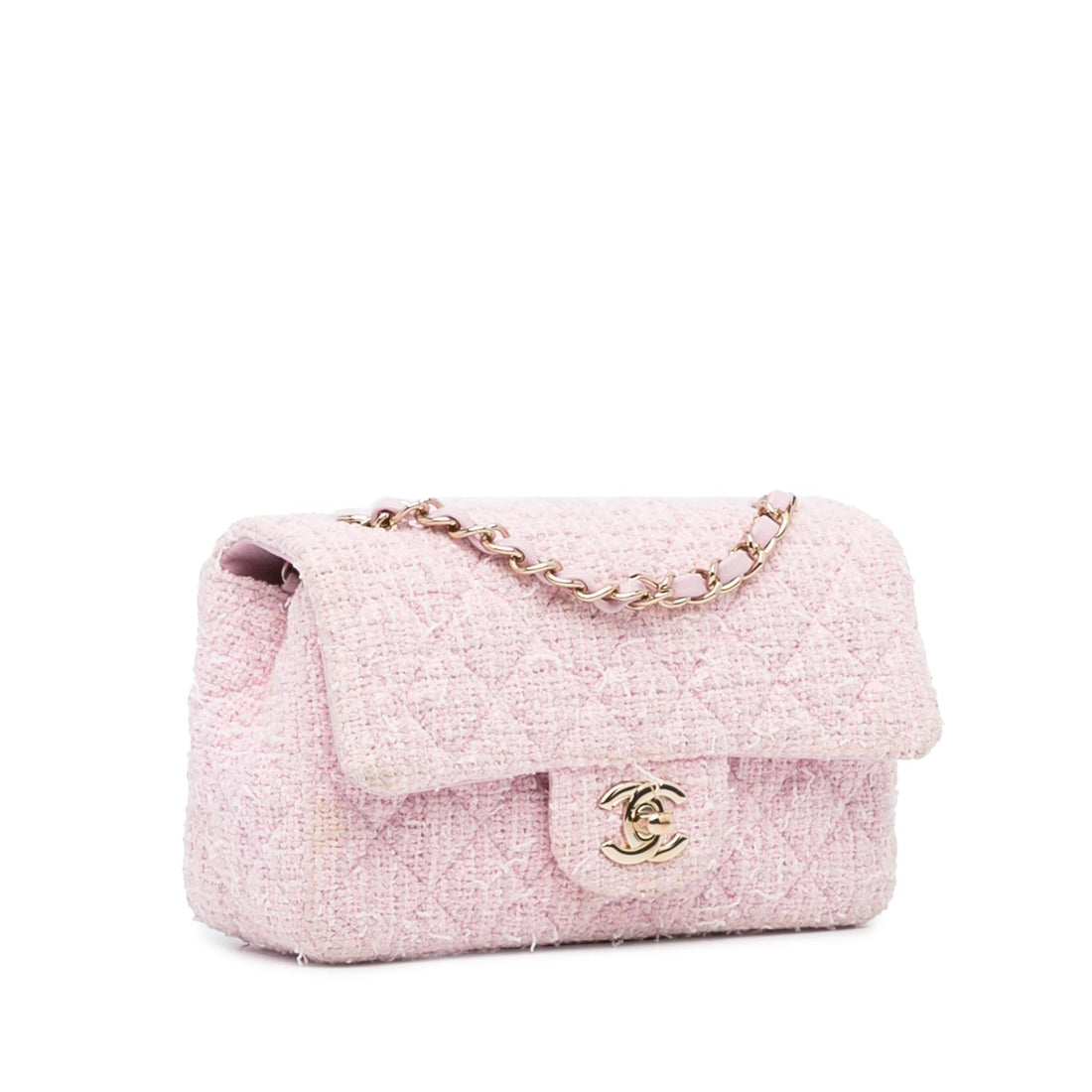 Top Quality Chanel Mini Classic Rectangular Tweed Flap (SHG-lbDBOI)