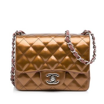 Pearl Street Bags Chanel Mini Classic Square Patent Single Flap (SHG-nmtI7p)