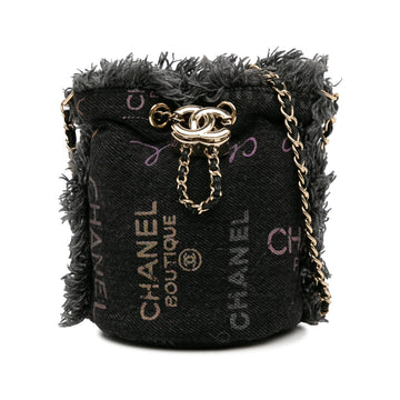 Pearl Street Bags Chanel Mini Denim Mood Bucket with Chain (SHG-6D3bZs)