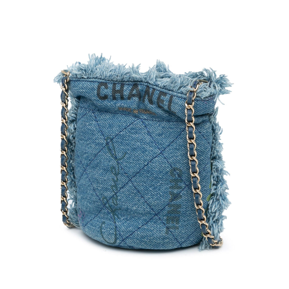 Chanel Mini Denim Mood Bucket with Chain (SHG-ThquAC)