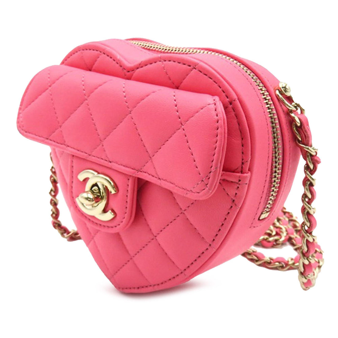 Pearl Street Bags Chanel Mini Lambskin CC in Love Heart Crossbody (SHG-nERI6D)