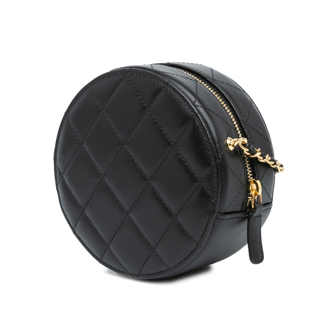 Top Quality Chanel Mini Lambskin Golden Plate Round Clutch with Chain (SHG-WiHX9Q)