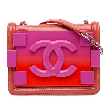 Top Quality Chanel Mini Ombre Plexiglass and Patent Boy Brick Flap (SHG-ekVGPs)