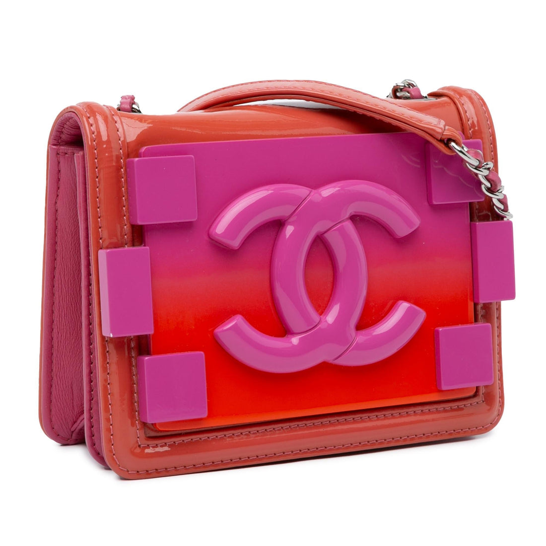 Top Quality Chanel Mini Ombre Plexiglass and Patent Boy Brick Flap (SHG-ekVGPs)