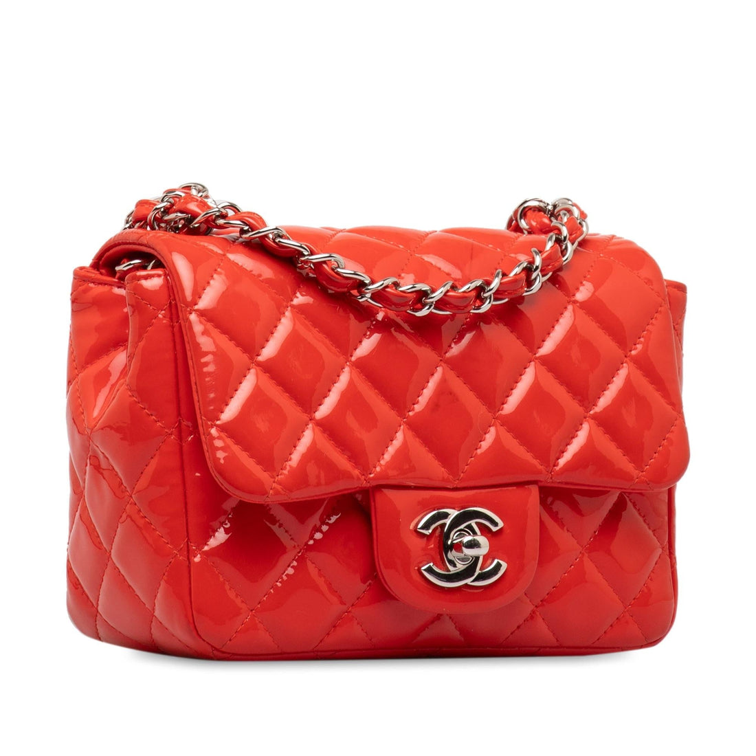 Pearl Street Bags Chanel Mini Patent Classic Square Single Flap (SHG-zt3HF7)