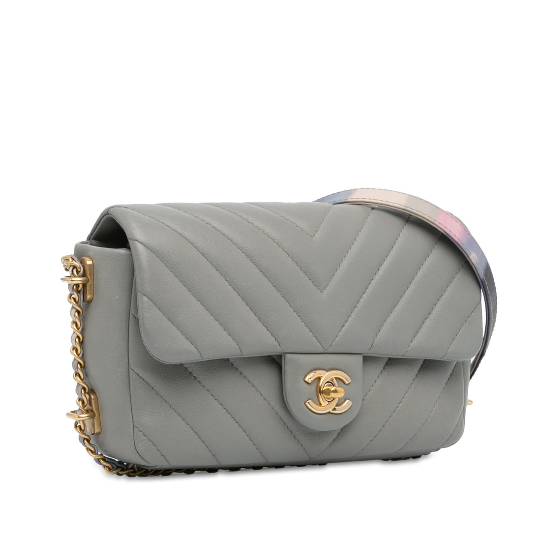 Pearl Street Bags Chanel Mini Rectangular Chevron Lambskin Chain Around Flap (SHG-nJr512)
