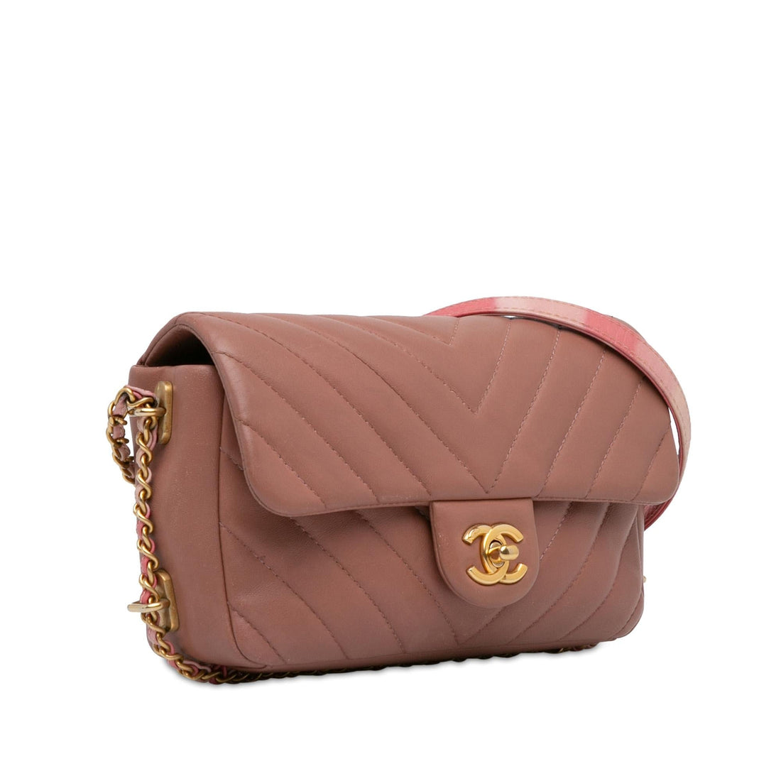 Pearl Street Bags Chanel Mini Rectangular Chevron Lambskin Chain Around Flap (SHG-MXUjLx)