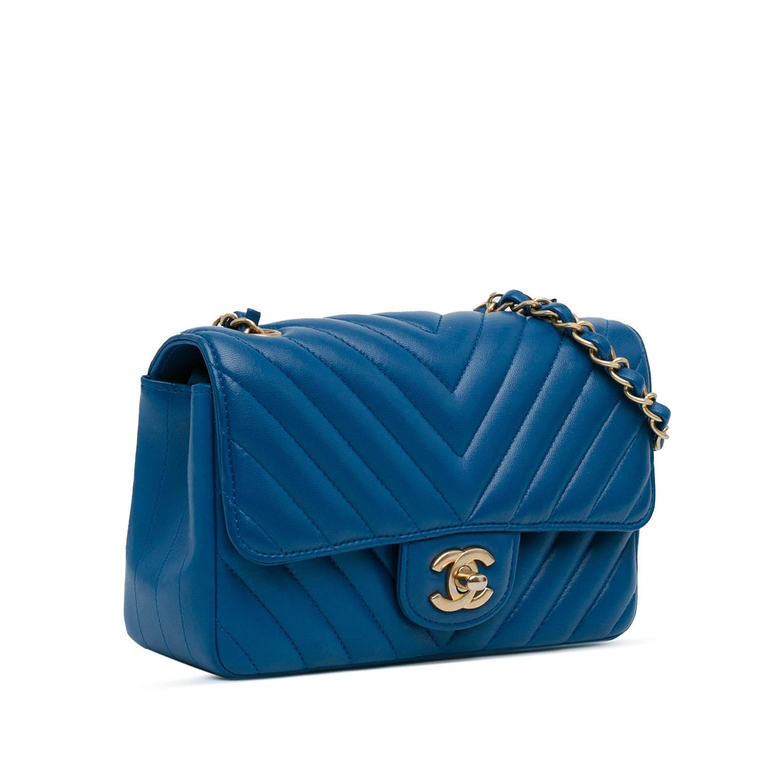Top Quality Chanel Mini Rectangular Classic Chevron Lambskin Single Flap (SHG-CNl6l7)