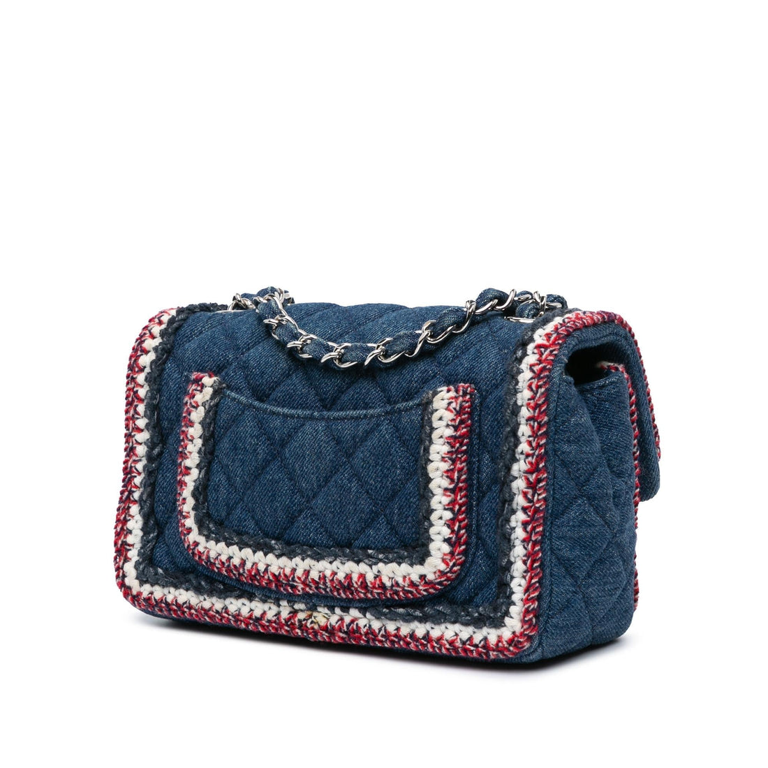Chanel Mini Rectangular Classic Denim Tweed Framed Single Flap (SHG-CEpiud)