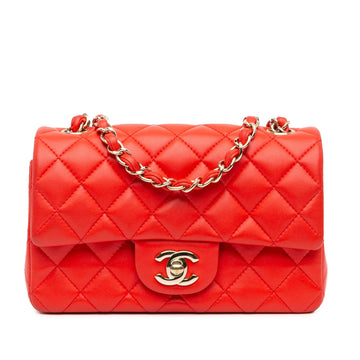 Chanel Mini Rectangular Classic Lambskin Single Flap (SHG-b4NsOn)