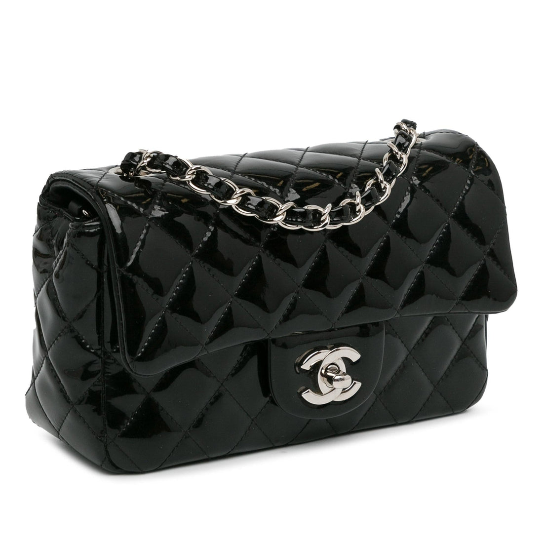 Pearl Street Bags Chanel Mini Rectangular Classic Patent Single Flap (SHG-foRix8)