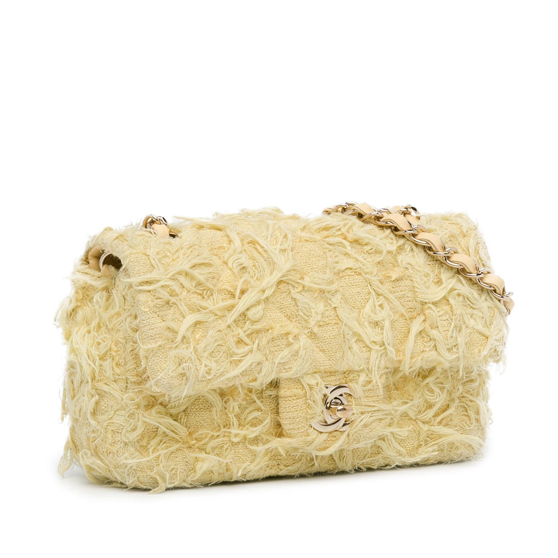 Chanel Mini Rectangular Classic Tweed Fringed Single Flap (SHG-yWp89N)