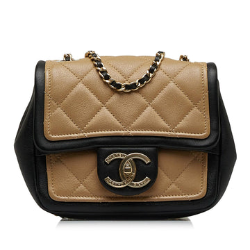 Chanel Mini Square CalBNkin Graphic Flap Crossbody Bag (SHG-ohBUDA)