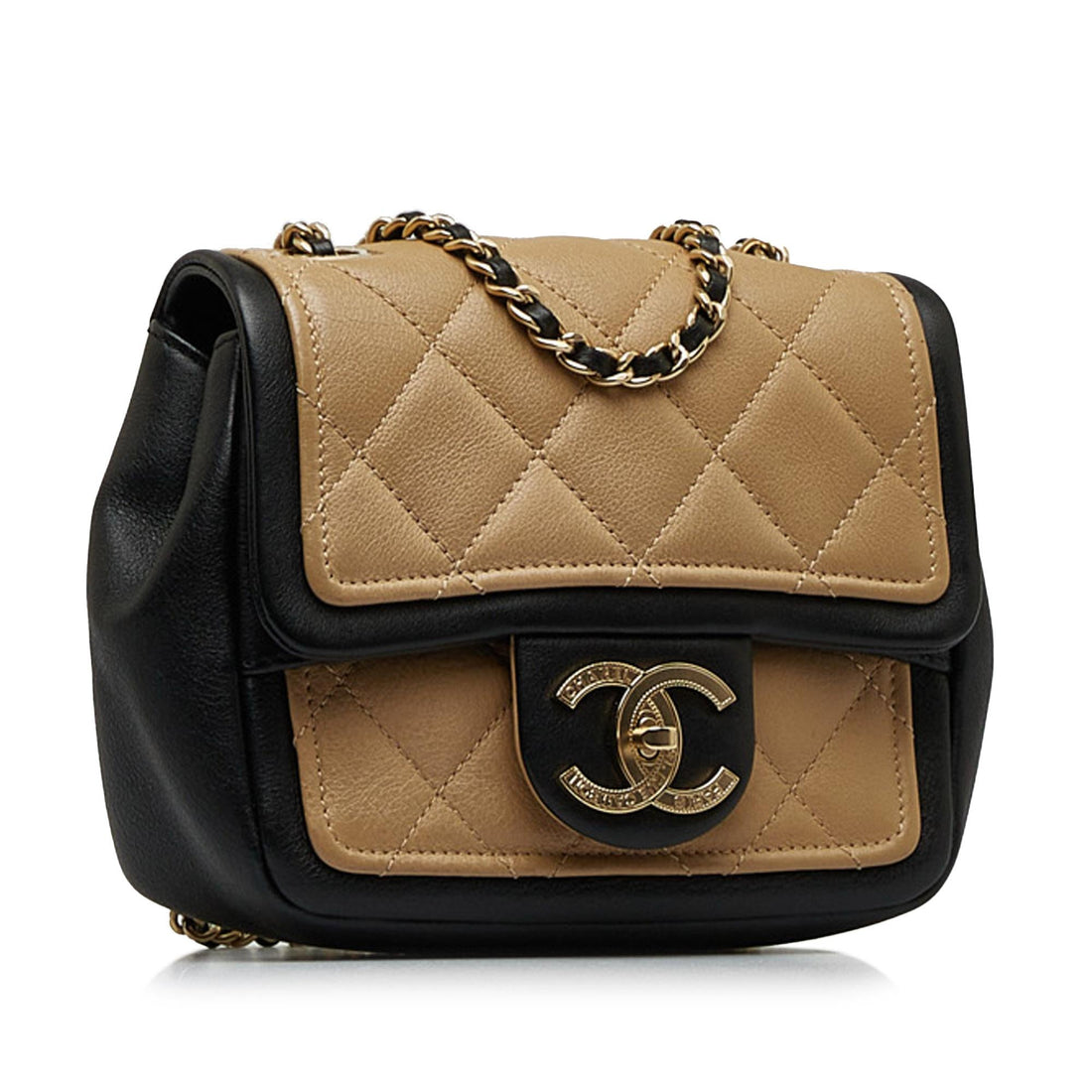Top Quality Chanel Mini Square Calfskin Graphic Flap Crossbody Bag (SHG-ohBUDA)