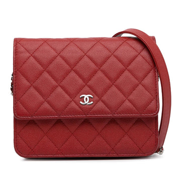 Chanel Mini Square Caviar Wallet on Chain (SHG-xhNJS8)