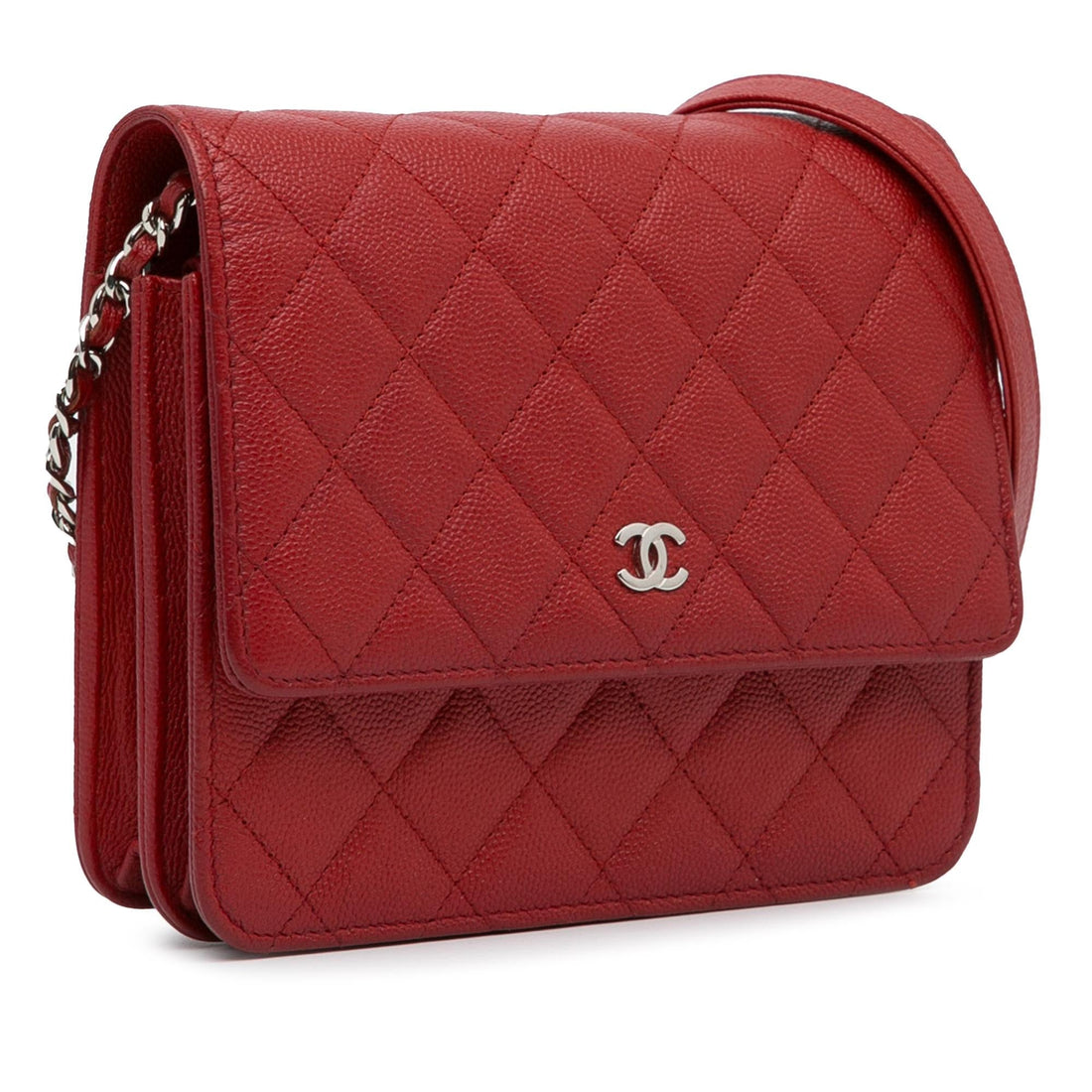 Pearl Street Bags Chanel Mini Square Caviar Wallet on Chain (SHG-xhNJS8)