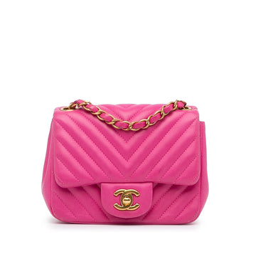 Top Quality Chanel Mini Square Classic Lambskin Chevron Flap (SHG-dOMEPo)