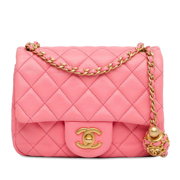 Chanel Mini Square Classic Lambskin Pearl Crush Flap (SHG-zjQT5W)