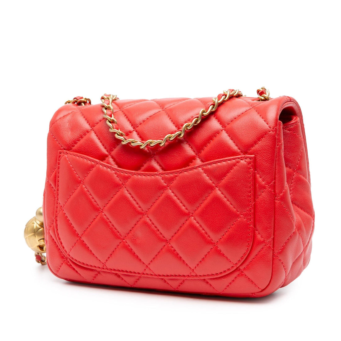 Chanel Mini Square Classic Lambskin Pearl Crush Flap (SHG-LxG6ZT)