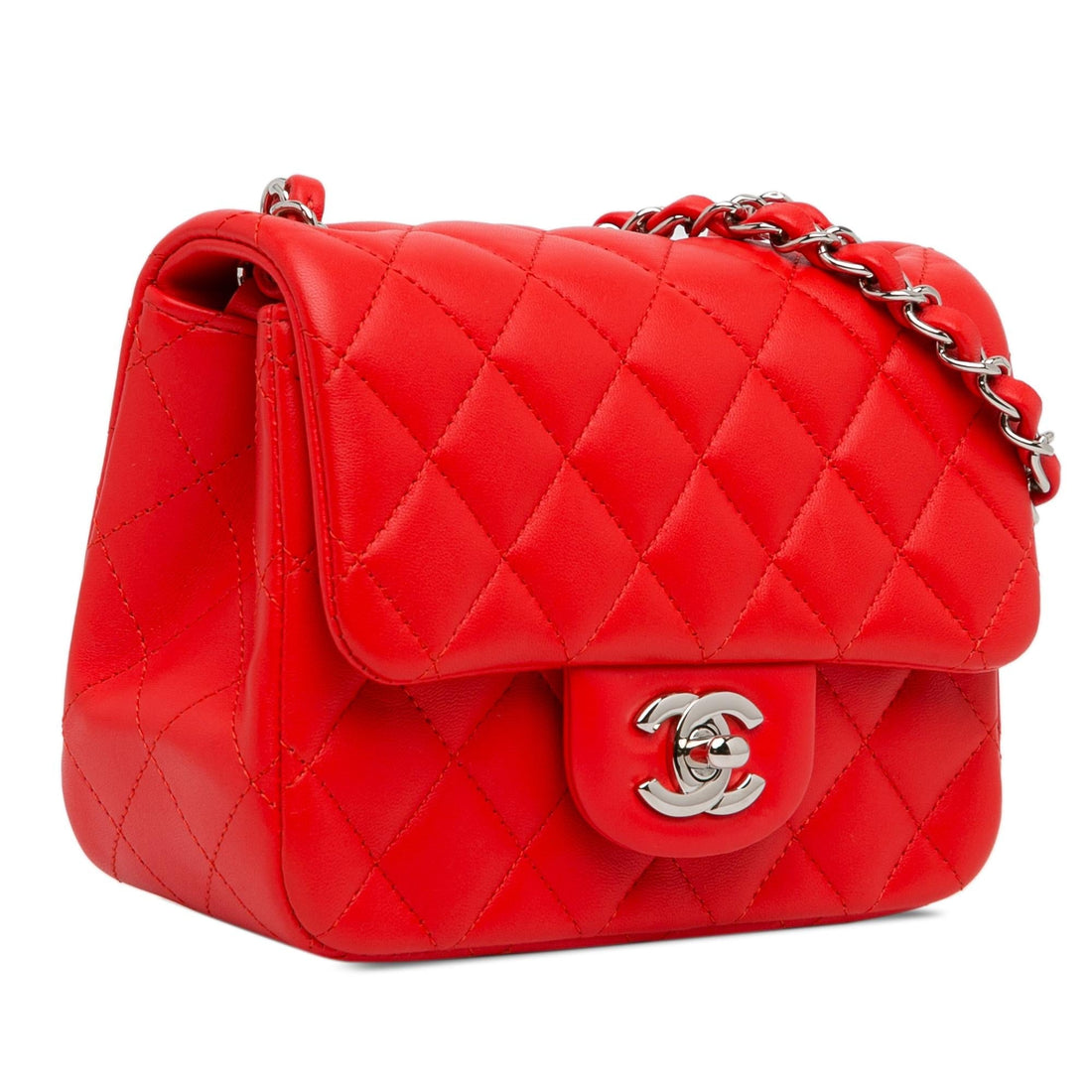 Chanel Mini Square Classic Lambskin Single Flap (SHG-FLXdst)