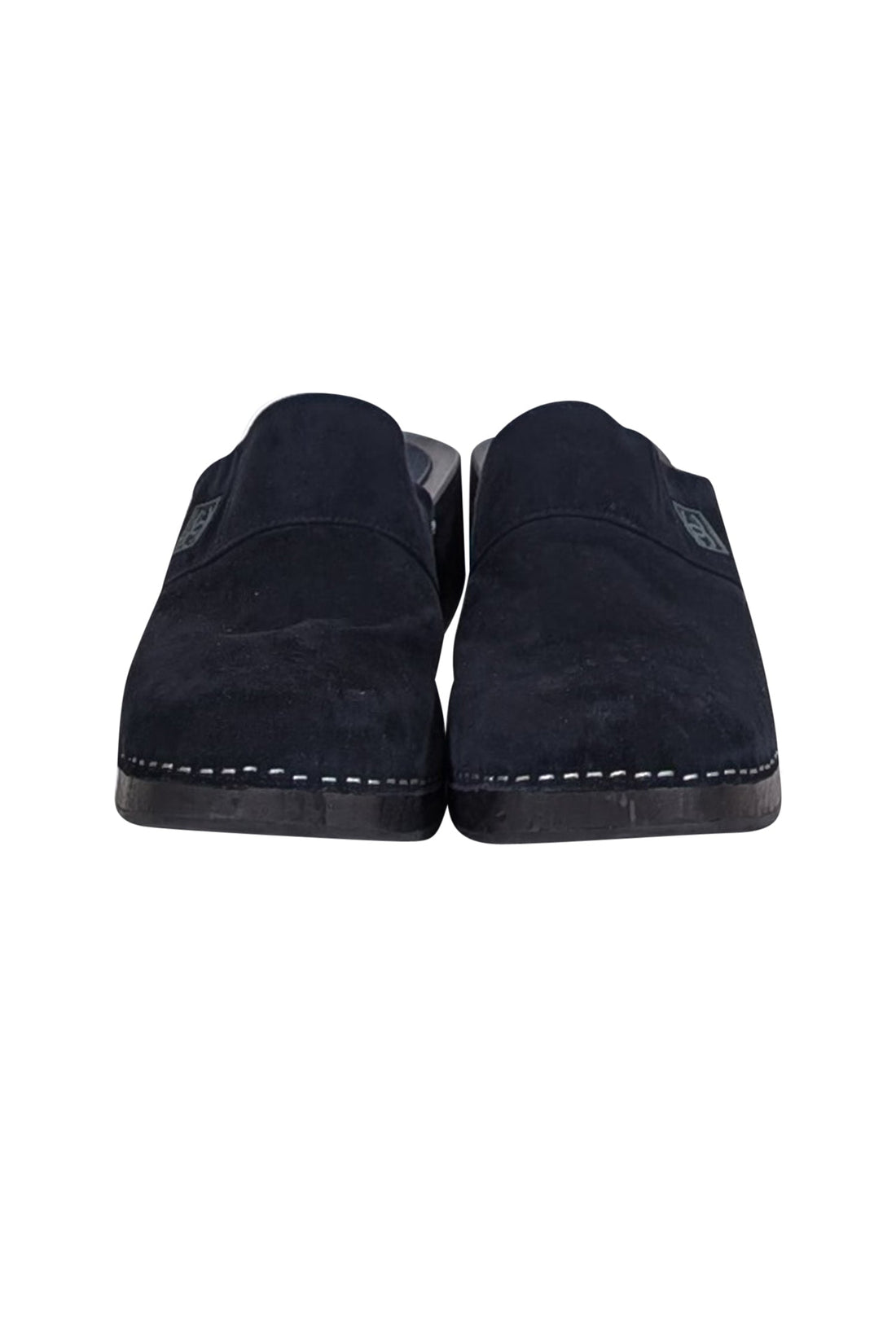Chanel - Navy Suede Clog Mules Sz 11