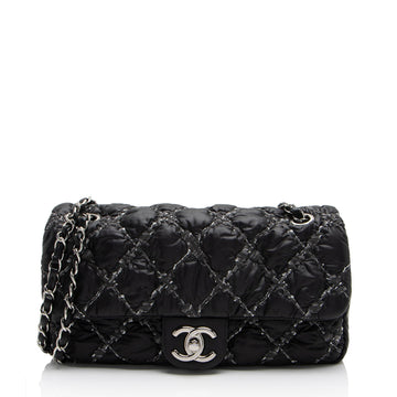 Top Quality Chanel Nylon Quilted Tweed On Stitch Flap Bag (SHF-4UuNtD)