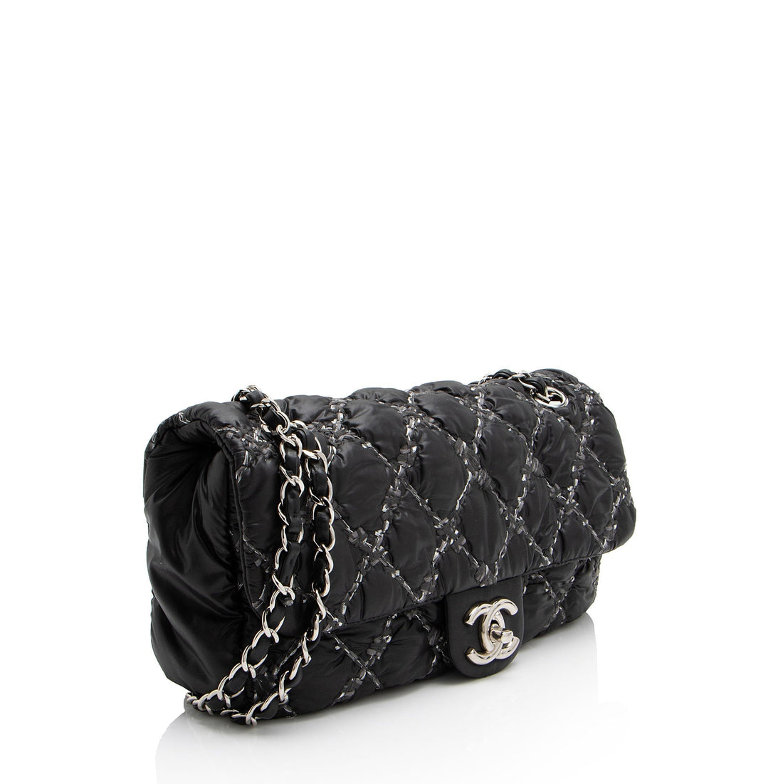 Top Quality Chanel Nylon Quilted Tweed On Stitch Flap Bag (SHF-4UuNtD)