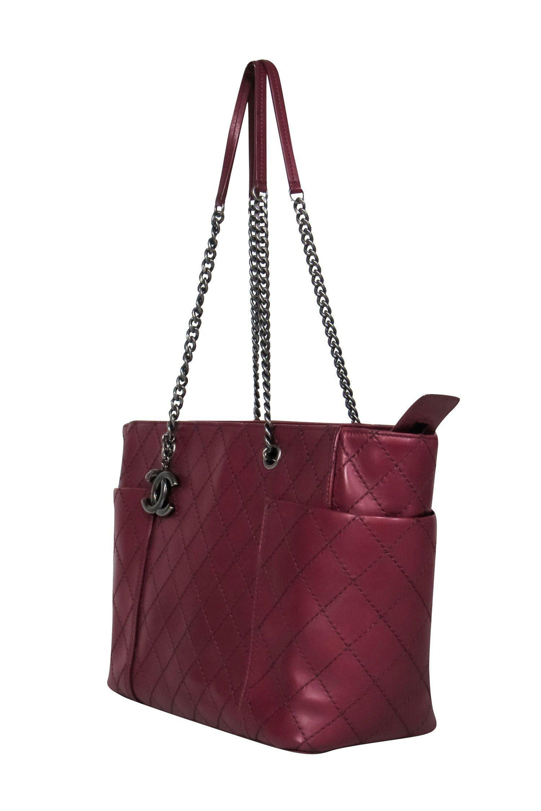 Chanel - Oxblood Quilted Leather Tote