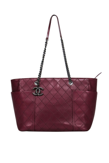 Chanel - Oxblood Quilted Leather Tote