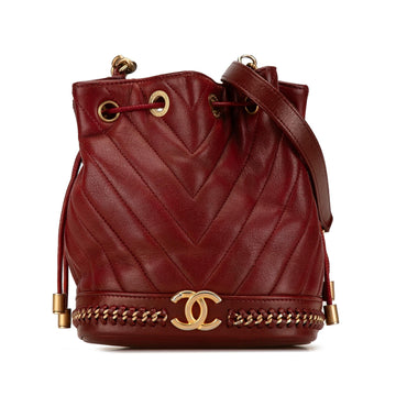 Top Quality Chanel Paris Cosmopolite Small Chevron Lambskin Bucket Bag (SHG-3IzII1)