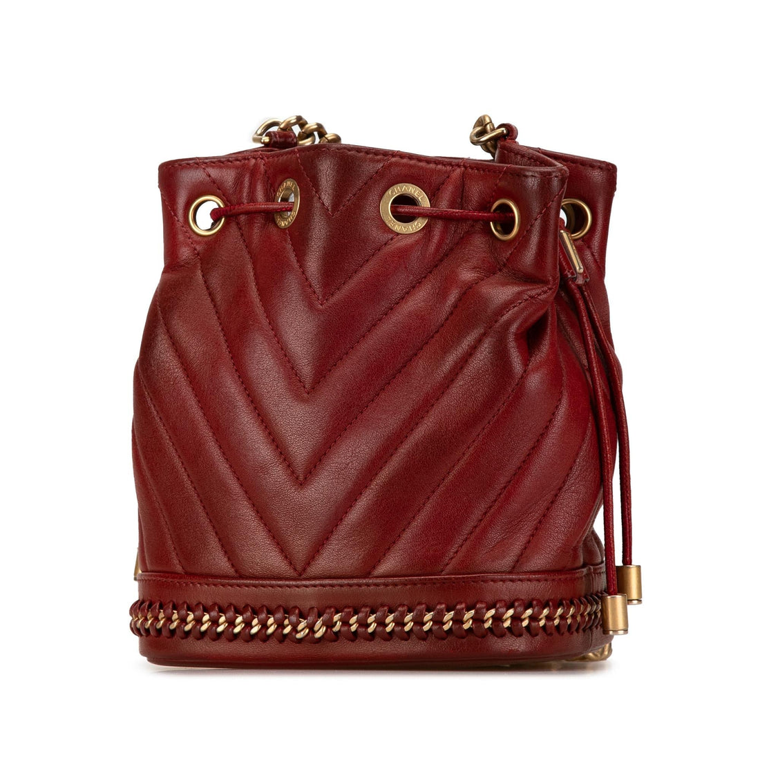 Top Quality Chanel Paris Cosmopolite Small Chevron Lambskin Bucket Bag (SHG-3IzII1)
