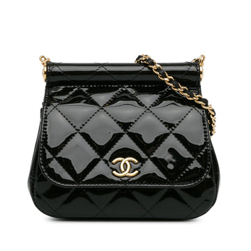 Pearl Street Bags Chanel Patent Frame Clutch Flap with Chain (SHG-kmbz5Y)