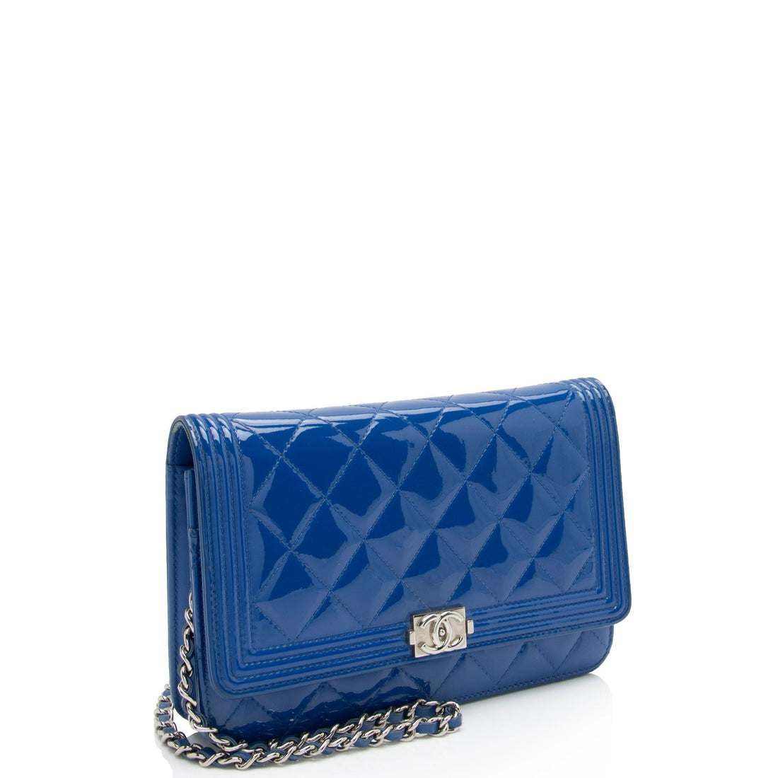 Pearl Street Bags Chanel Patent Leather Boy Wallet on Chain (SHF-sHLroH)