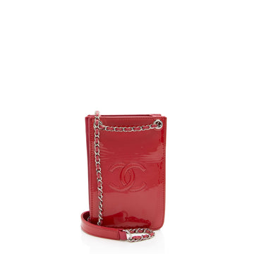 Pearl Street Bags Chanel Patent Leather CC Phone Holder Crossbody (SHF-8mTe1i)