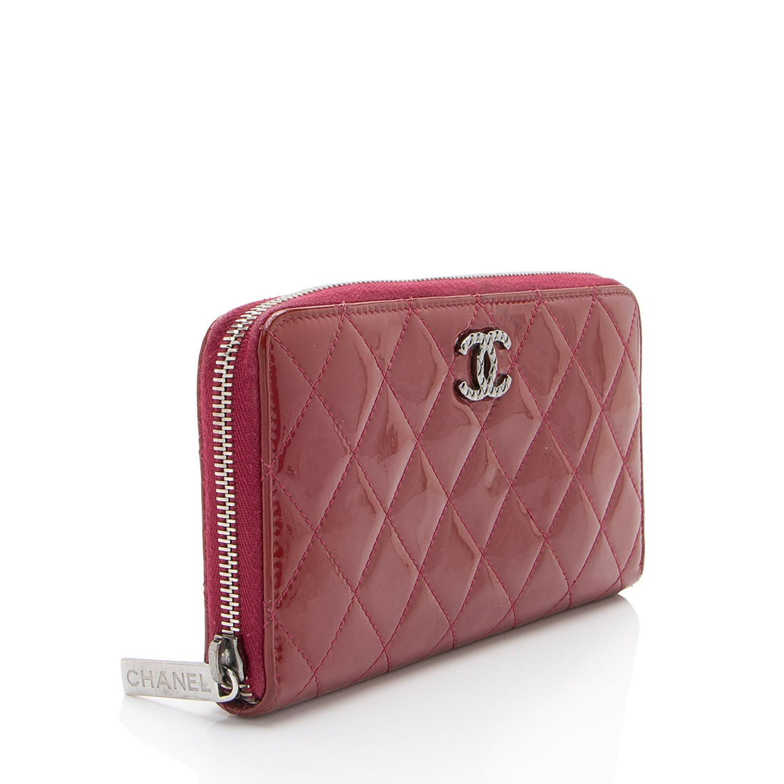 Top Quality Chanel Patent Leather CC Zip Around Wallet (SHF-zqWAz7)