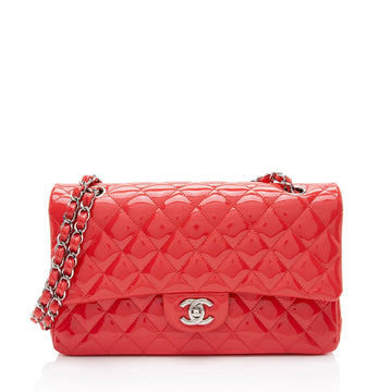Pearl Street Bags Chanel Patent Leather Classic Medium Double Flap Bag (SHF-96viXO)