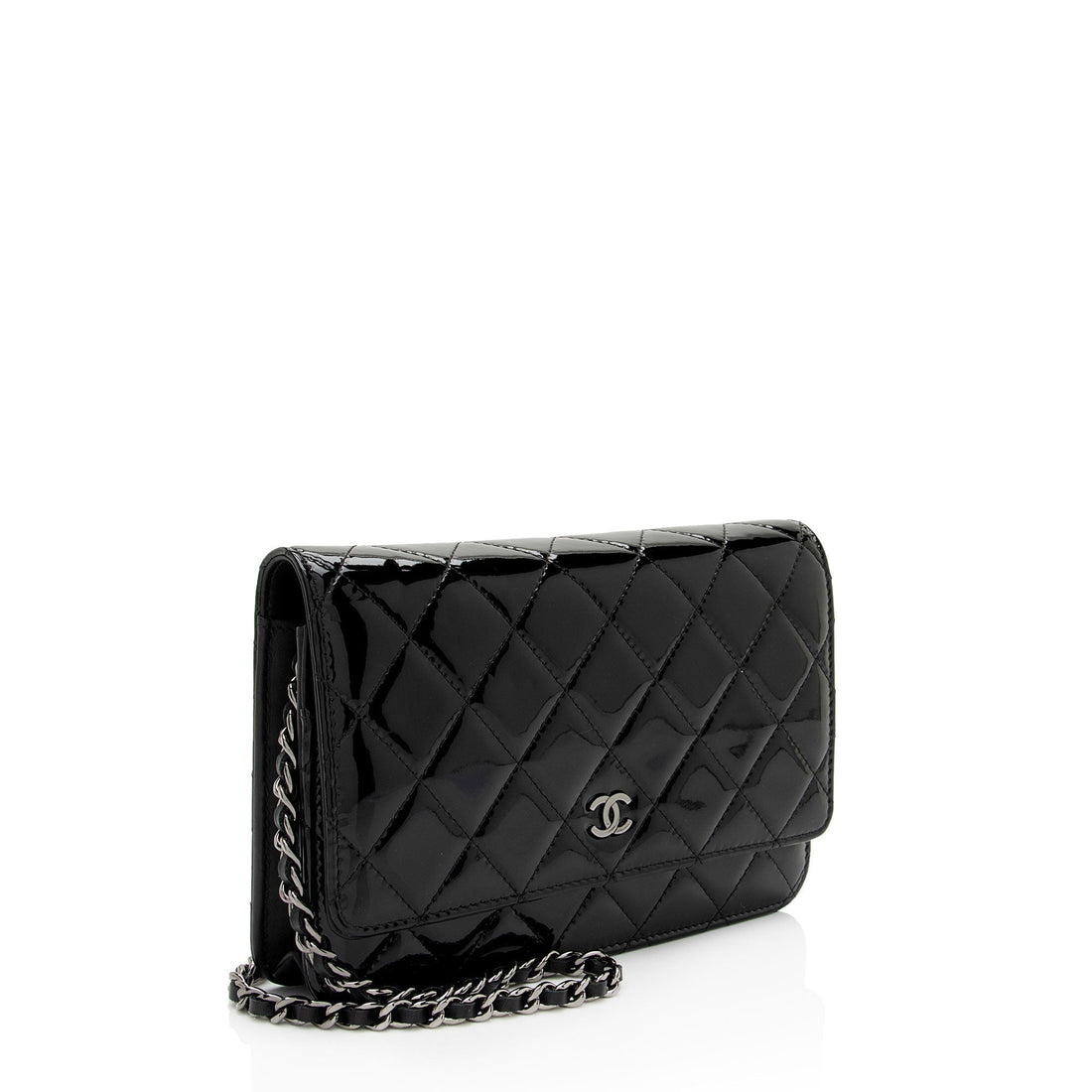 Pearl Street Bags Chanel Patent Leather Classic Wallet on Chain (SHF-8fowjN)