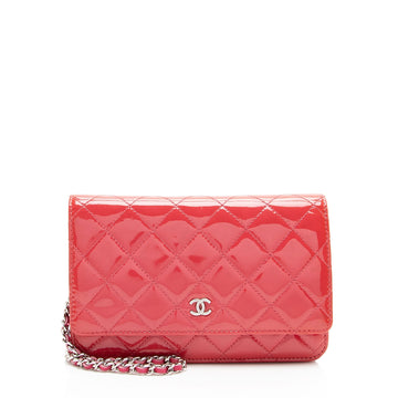 Pearl Street Bags Chanel Patent Leather Classic Wallet on Chain (SHF-13OxMa)