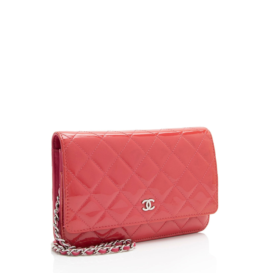 Pearl Street Bags Chanel Patent Leather Classic Wallet on Chain (SHF-13OxMa)