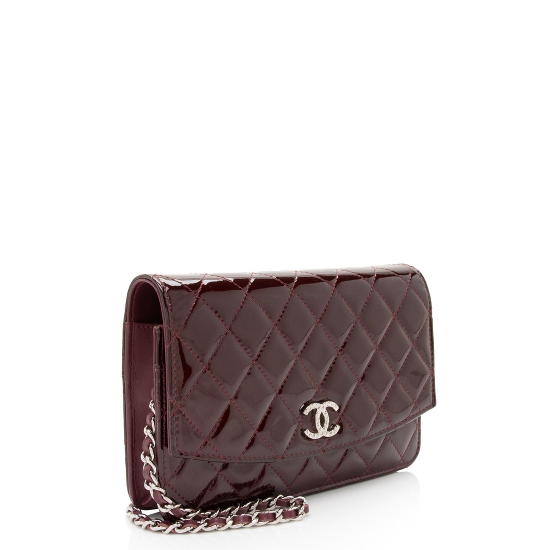 Pearl Street Bags Chanel Patent Leather Classic Wallet on Chain (SHF-toY5Wd)
