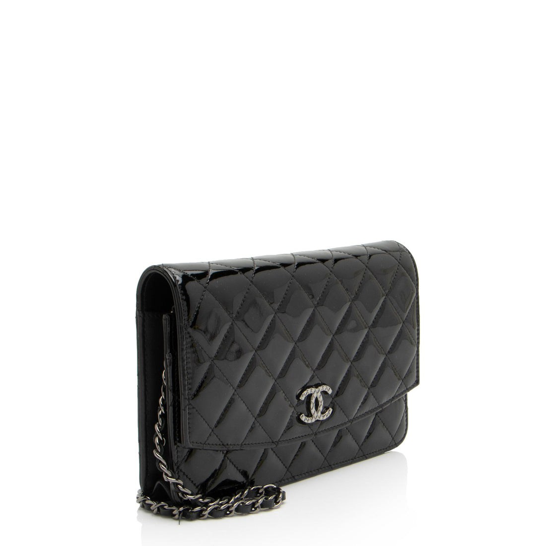 Top Quality Chanel Patent Leather Classic Wallet on Chain (SHF-jbforv)