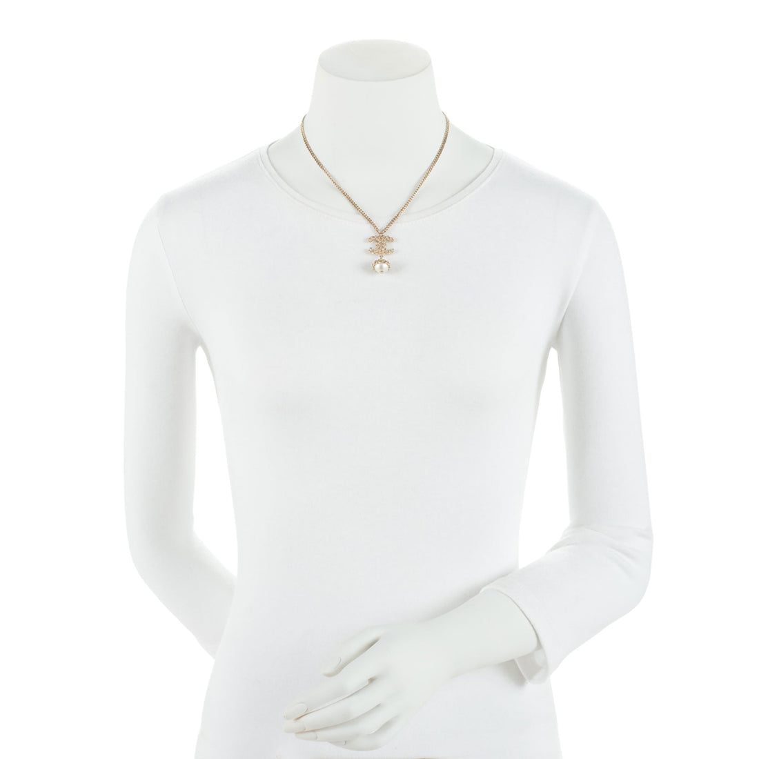Pearl Street Bags Chanel Pearl CC Drop Necklace (SHF-7mYRgA)