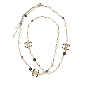 Pearl Street Bags Chanel Pearl Crystal CC Long Necklace (SHF-l0h3vl)