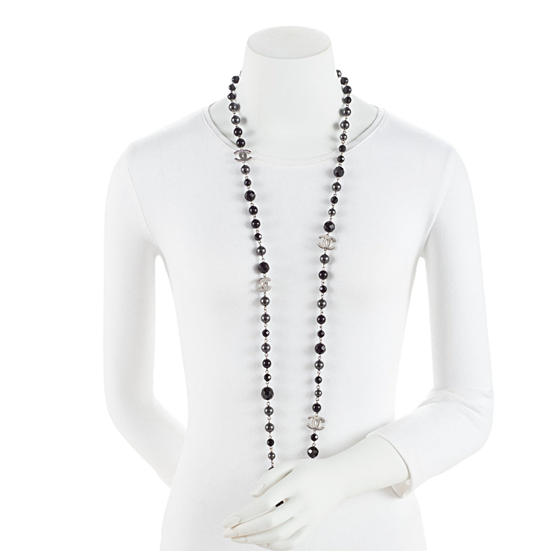 Top Quality Chanel Pearl Resin CC Long Necklace (SHF-AmgJRN)