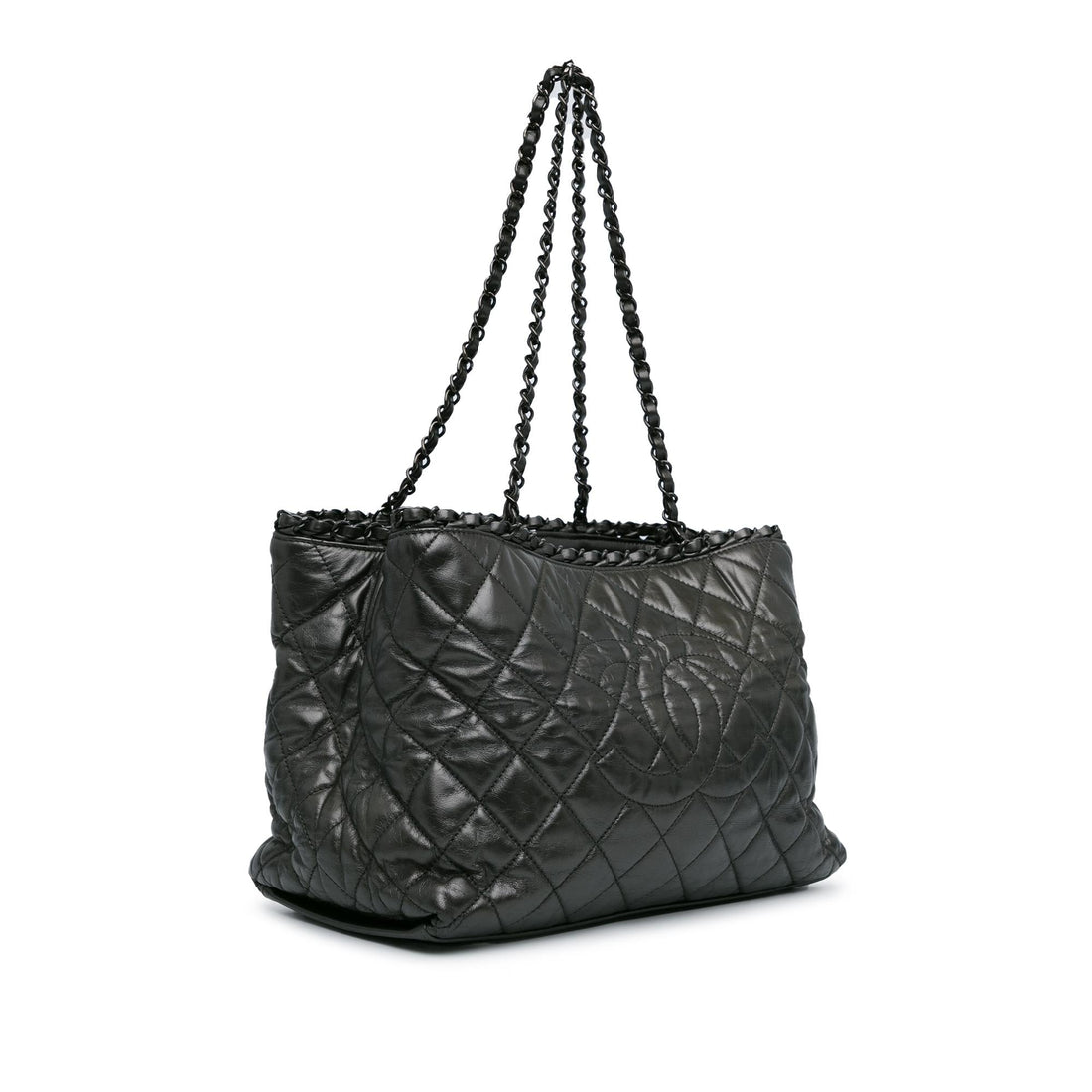 Chanel Quilted Aged CalBNkin Chain Me Tote (SHG-63pbEt)