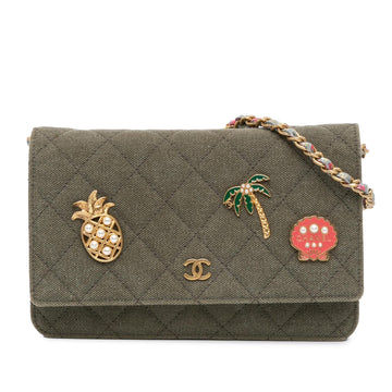 Chanel Quilted Canvas Coco Cuba Charms Wallet On Chain (SHG-hMCcfO)
