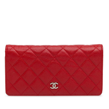 Pearl Street Bags Chanel Quilted Caviar L Yen Bifold Long Wallet (SHG-GP94qH)