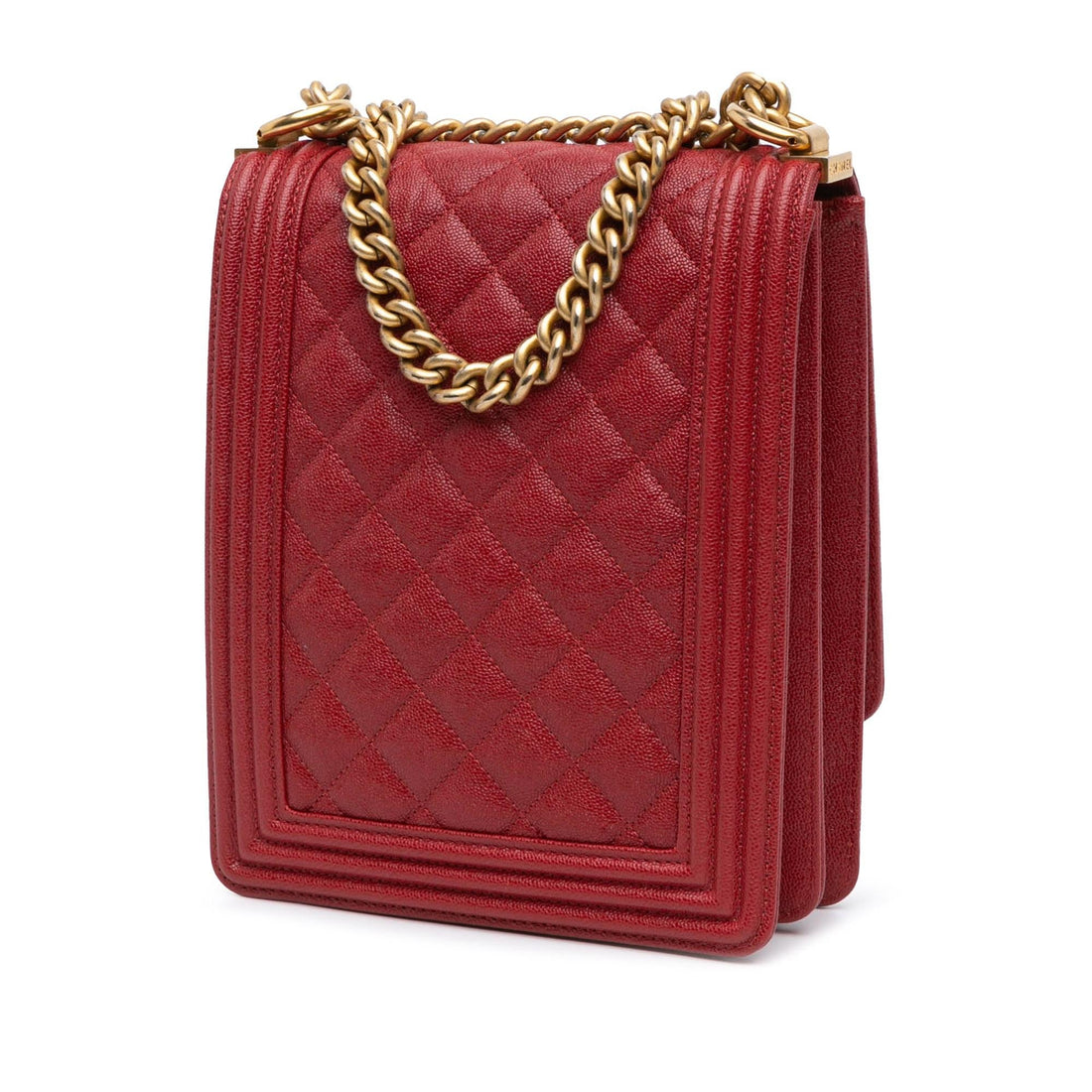 Chanel Quilted Caviar North South Boy Flap (SHG-1qCEuO)