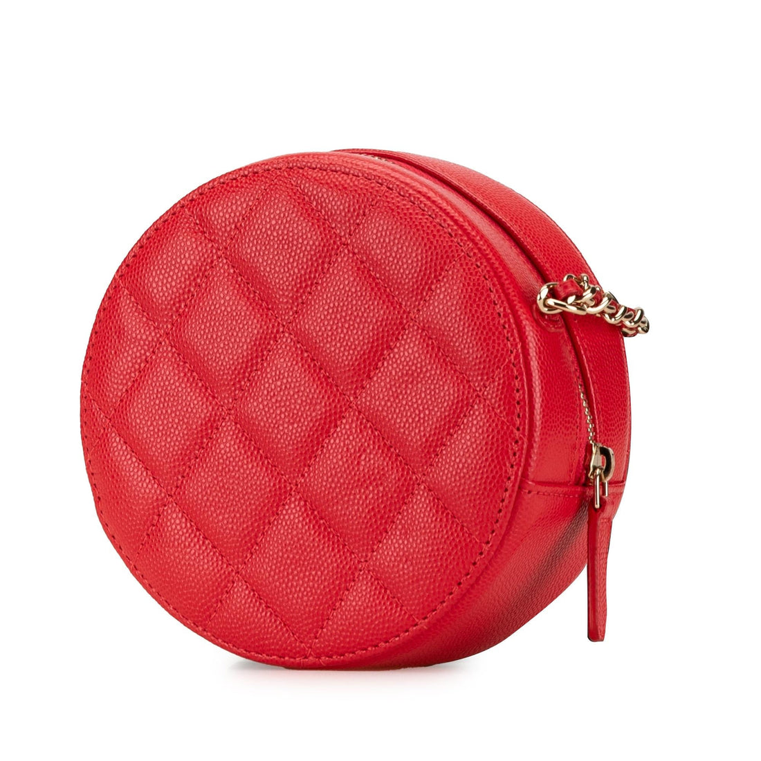 Chanel Quilted Caviar Round Clutch With Chain (SHG-zp3srf)