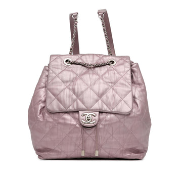 Chanel Quilted Iridescent CalBNkin Ground Control Backpack (SHG-4SwIEn)